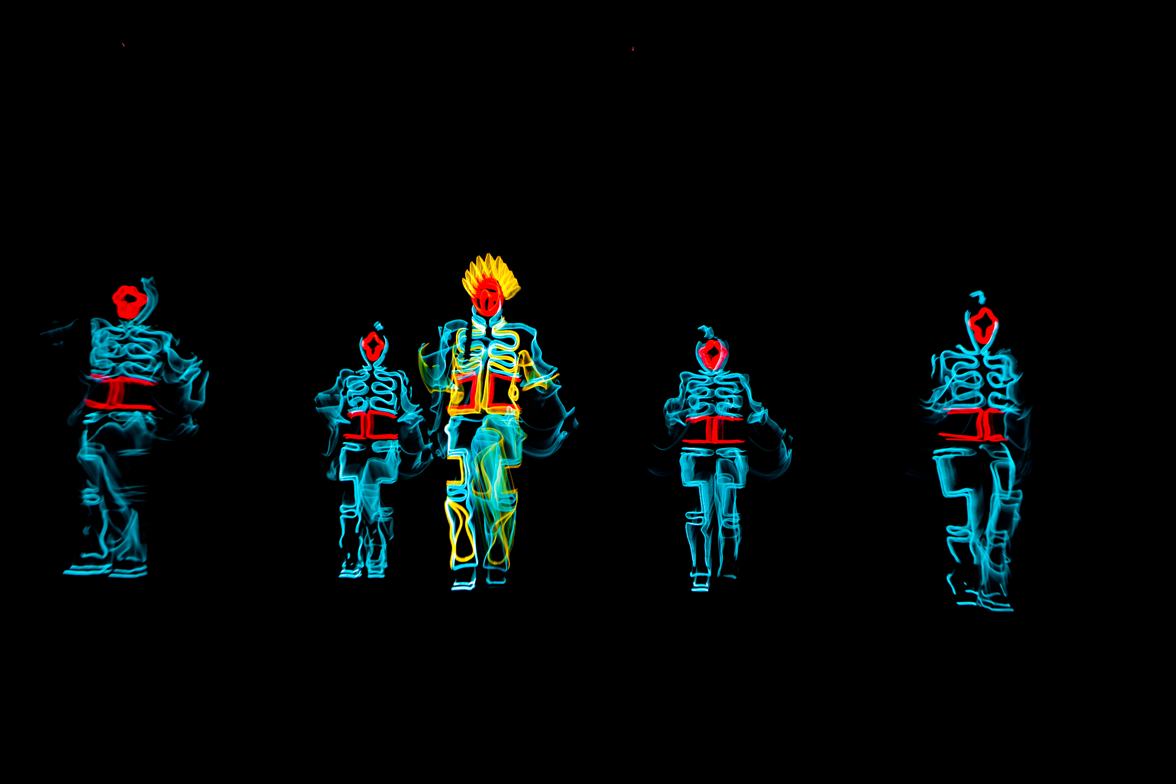 EL Wire + Robot Team Glowing Dancer performance