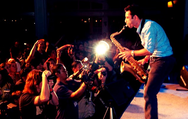 Saxophonist performance